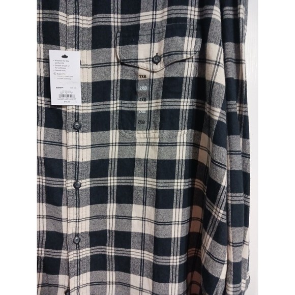 NWT Men's Sonoma Supersoft Flannel Shirt Size 1XB Black plaid Big & Tall - Picture 5 of 5